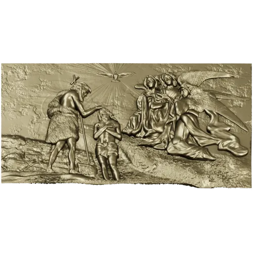 Baptism of the Lord - High-Relief CNC Panel (STL)