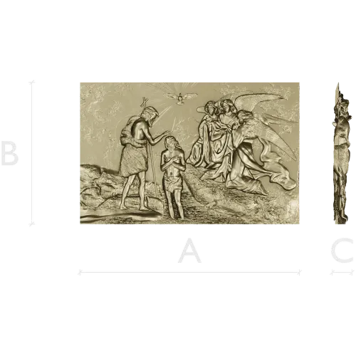 Baptism of the Lord - High-Relief CNC Panel (STL)