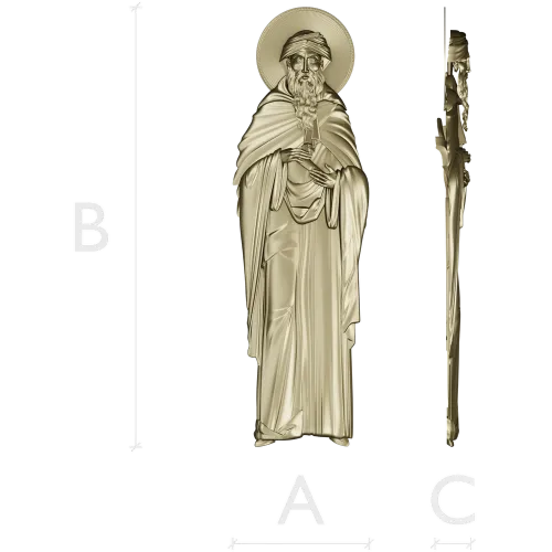 Saint Macarius of Alexandria - CNC-ready STL relief
