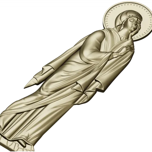 Theotokos at the Crucifixion - high-relief STL for CNC