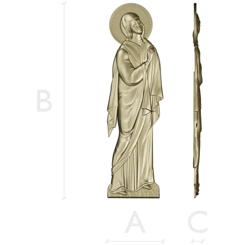 Theotokos at the Crucifixion - high-relief STL for CNC