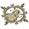 Unfading Flower - Theotokos high-relief 3D STL for CNC