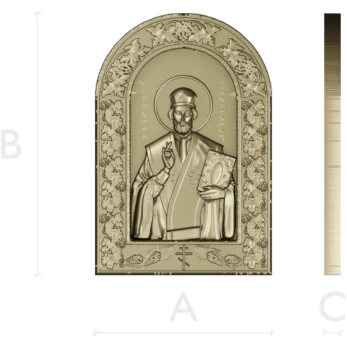 Икона Святителя Николая Чудотворца - 3D STL рельеф