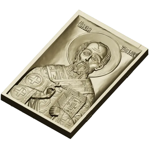 Saint Nicholas Icon Relief STL for CNC