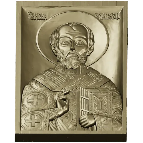 Saint Nicholas Icon Relief STL for CNC