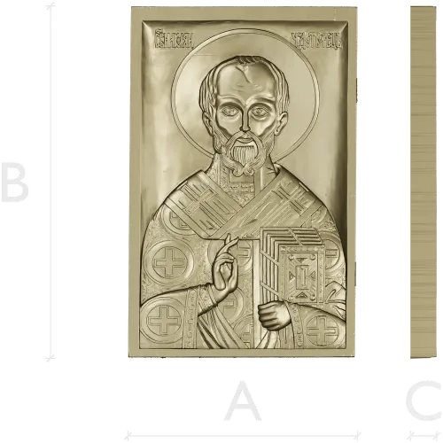 Saint Nicholas Icon Relief STL for CNC