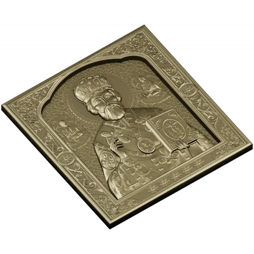 Saint Nicholas the Wonderworker - high-relief CNC STL icon