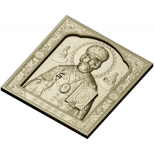 Saint Nicholas the Wonderworker - high-relief CNC STL icon