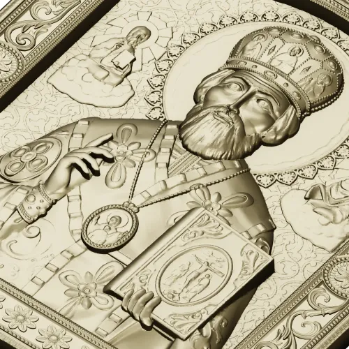 Saint Nicholas the Wonderworker - high-relief CNC STL icon