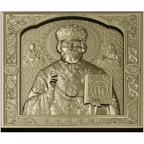 Saint Nicholas the Wonderworker - high-relief CNC STL icon