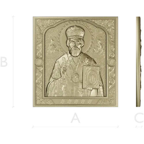 Saint Nicholas the Wonderworker - high-relief CNC STL icon