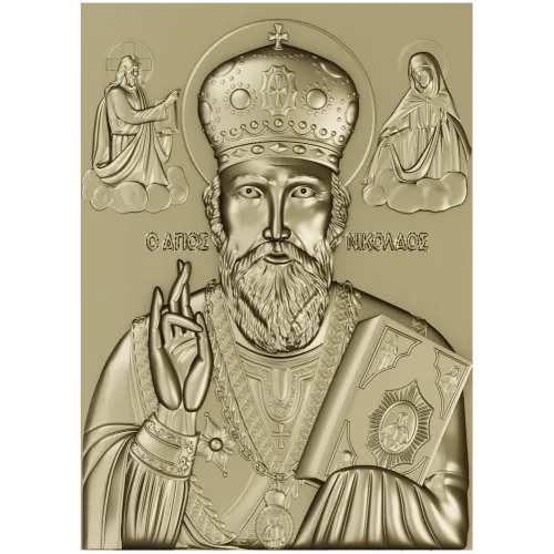 Saint Nicholas the Wonderworker - Relief STL for CNC