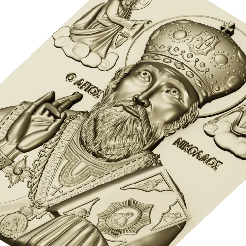 Saint Nicholas the Wonderworker - Relief STL for CNC