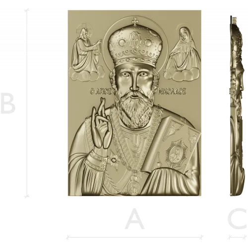 Saint Nicholas the Wonderworker - Relief STL for CNC