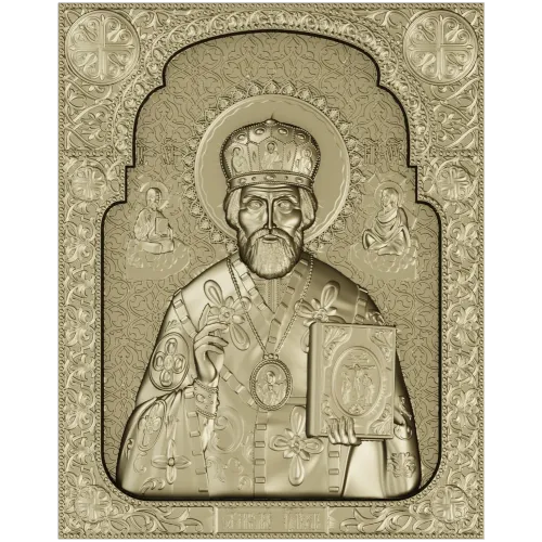 Saint Nicholas the Wonderworker - High-Relief Icon STL for CNC