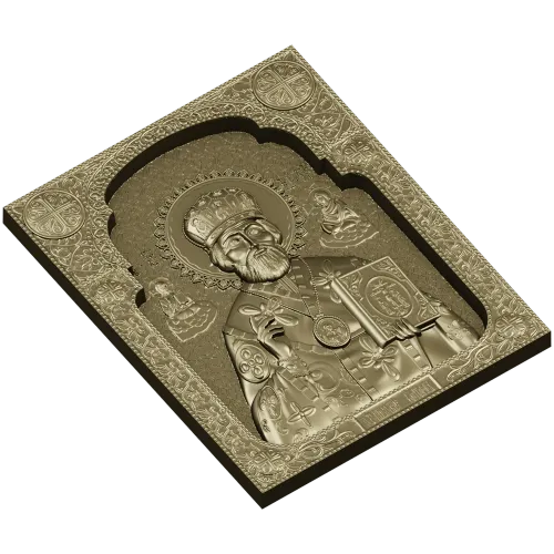 Saint Nicholas the Wonderworker - High-Relief Icon STL for CNC