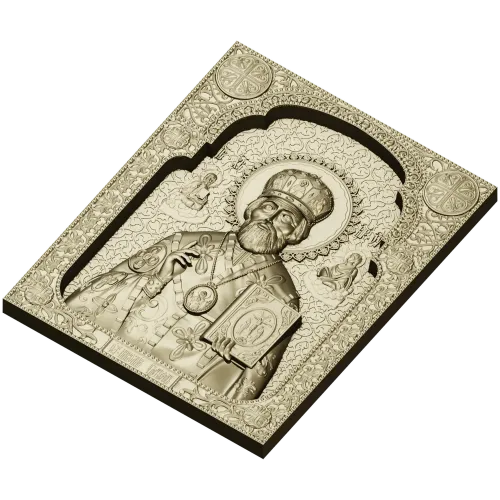 Saint Nicholas the Wonderworker - High-Relief Icon STL for CNC