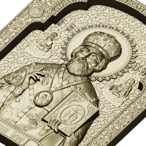Saint Nicholas the Wonderworker - High-Relief Icon STL for CNC