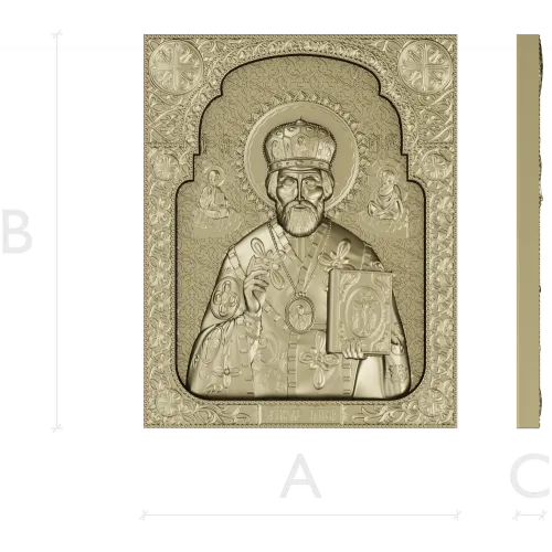 Saint Nicholas the Wonderworker - High-Relief Icon STL for CNC