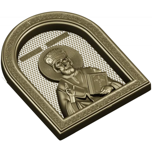 Saint Nicholas Icon Relief STL for CNC