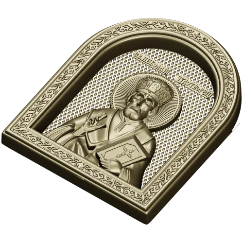 Saint Nicholas Icon Relief STL for CNC
