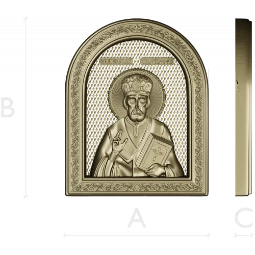 Saint Nicholas Icon Relief STL for CNC