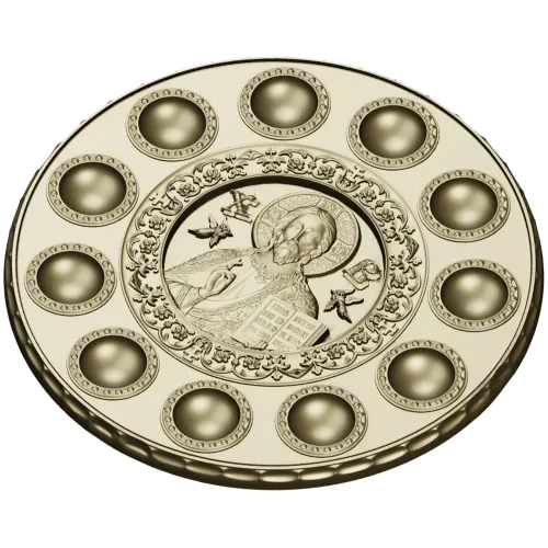 Paschal Tray 3D Model (STL) - Christ Pantocrator Medallion