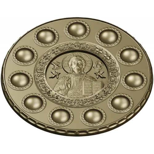 Paschal Tray 3D Model (STL) - Christ Pantocrator Medallion