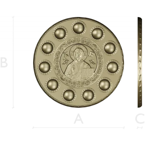 Paschal Tray 3D Model (STL) - Christ Pantocrator Medallion