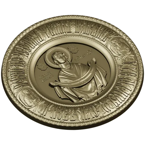 Pokrov - Protection of the Mother of God Medallion STL 3D Model for CNC