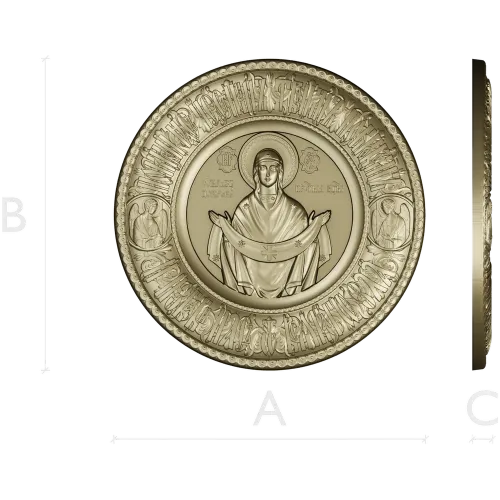 Pokrov - Protection of the Mother of God Medallion STL 3D Model for CNC