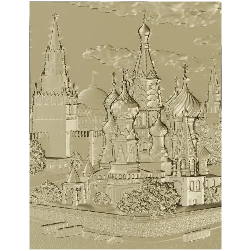 Pokrovsky Cathedral bas-relief STL model for CNC milling