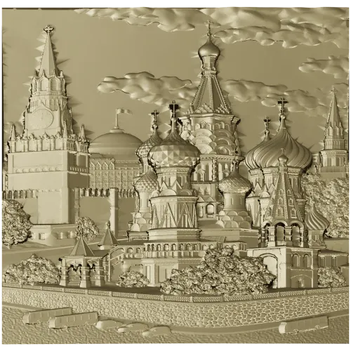 Pokrovsky Cathedral bas-relief STL model for CNC milling