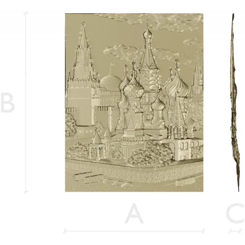Pokrovsky Cathedral bas-relief STL model for CNC milling