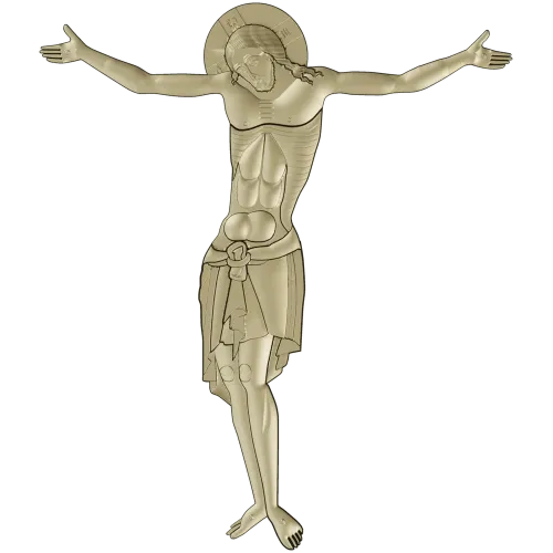 High-relief Crucifix 3D STL for CNC milling