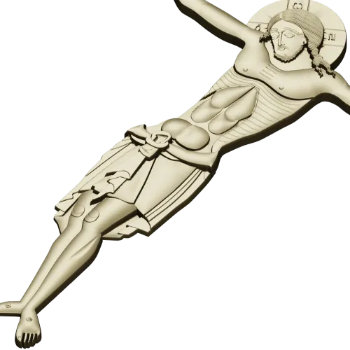 High-relief Crucifix 3D STL for CNC milling