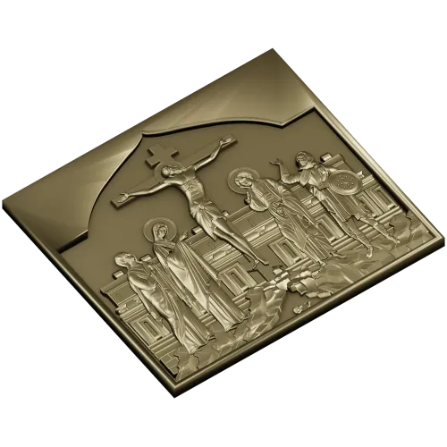 High-relief Crucifixion STL Panel for CNC