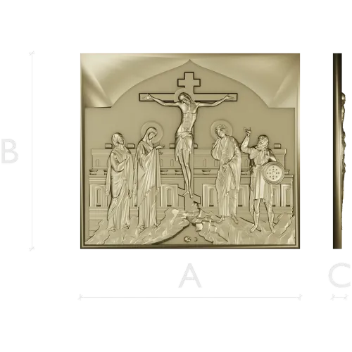 High-relief Crucifixion STL Panel for CNC
