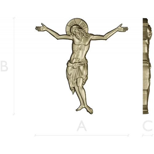 Crucified Christ high-relief STL for CNC