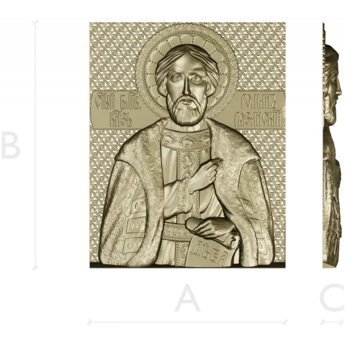 Saint Roman of Ryazan - STL Relief for CNC