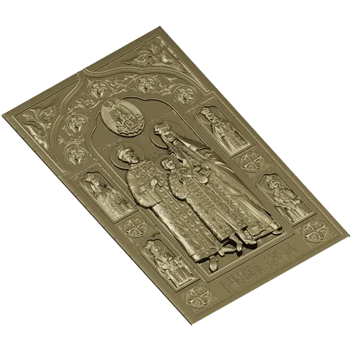 Скачать STL модель - Икона "Царская семья" (3D модель для ЧПУ)