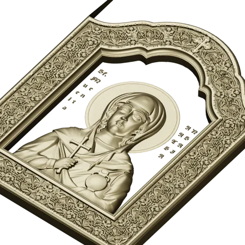 Saint Anastasia Icon STL Relief for CNC Milling