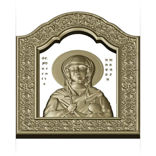 Saint Anastasia Icon STL Relief for CNC Milling