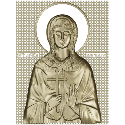 Saint Barbara - high-relief STL icon for CNC milling
