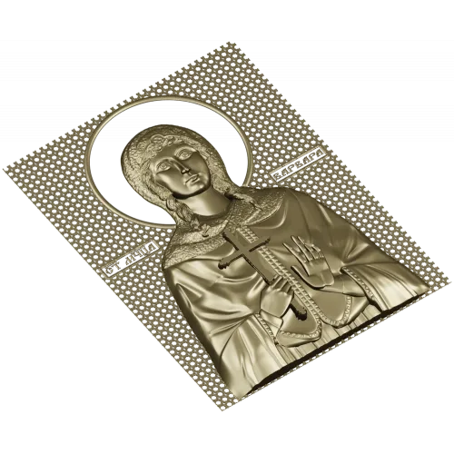 Saint Barbara - high-relief STL icon for CNC milling