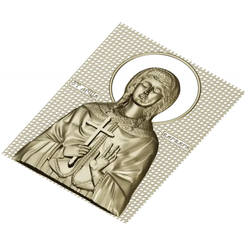 Saint Barbara - high-relief STL icon for CNC milling