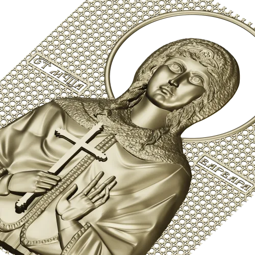 Saint Barbara - high-relief STL icon for CNC milling