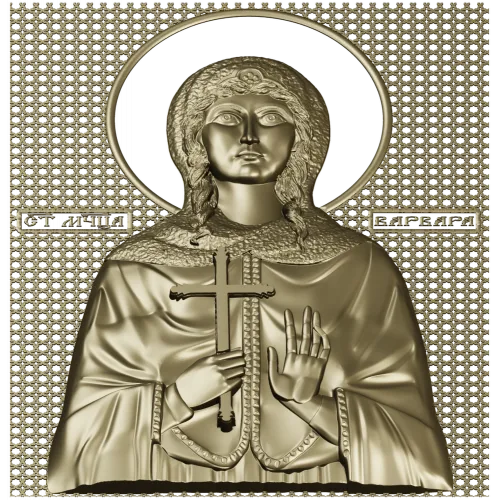 Saint Barbara - high-relief STL icon for CNC milling