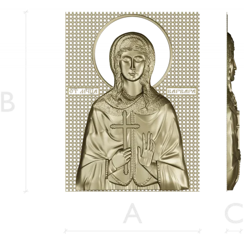 Saint Barbara - high-relief STL icon for CNC milling