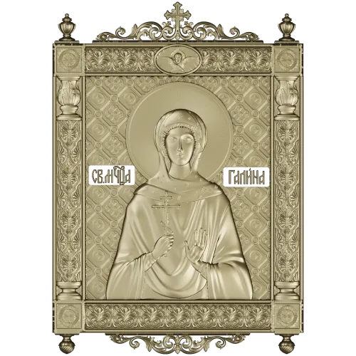 Saint Galina icon STL for CNC - high-relief religious panel